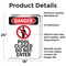 Signmission Pool Closed Do Not Enter Danger Sign, Vinyl Decal, 18in W x 24in L, 2PK OS-2PACK-DS-D-1824-V-1636 - alternate 2